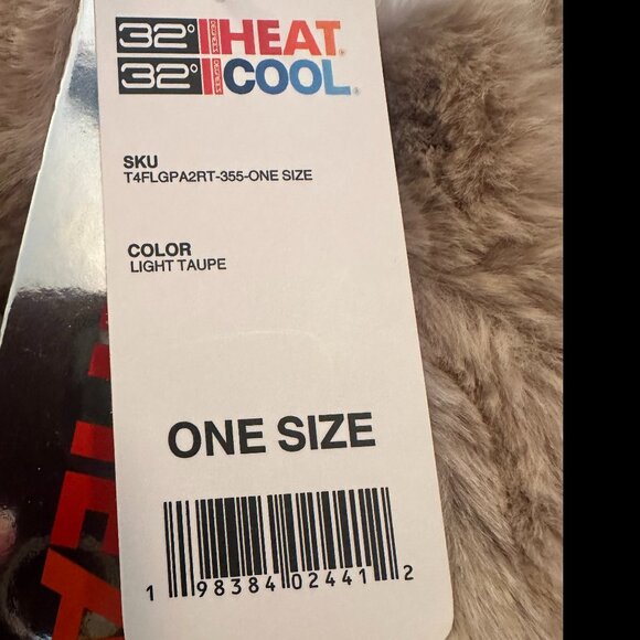 32 Degrees HEAT Fuzzy Mittens – Light Taupe – NWT – One Size - Picture 3 of 5